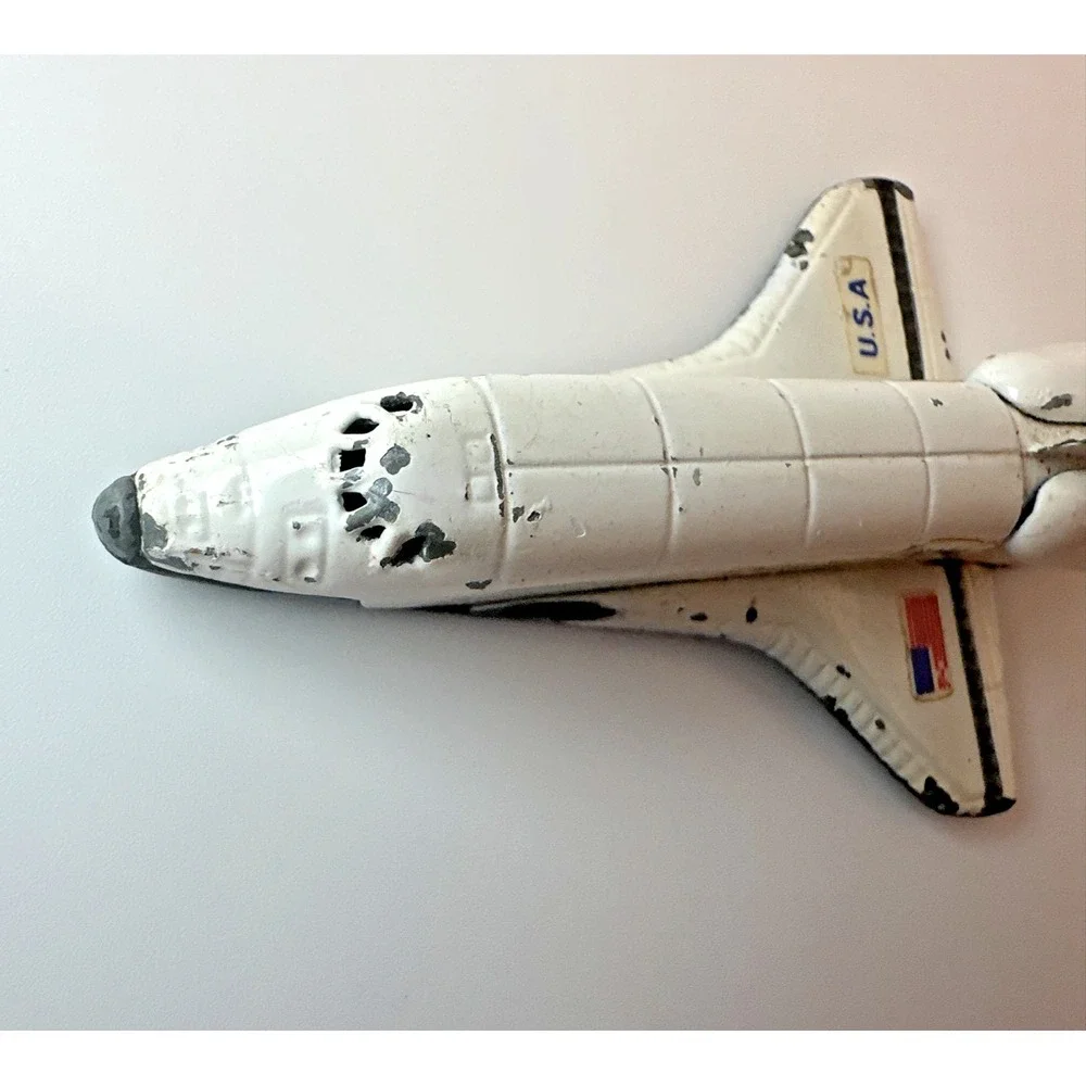 Vintage Ertl NASA Space Shuttle Die Cast Metal Toy USA White Orbiter 3 Inch